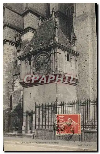Cartes postales Horloge Cathedrale Chartres