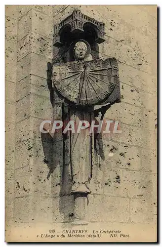Cartes postales Horloge Chartres La cathedrale L&#39Ange du Meridien