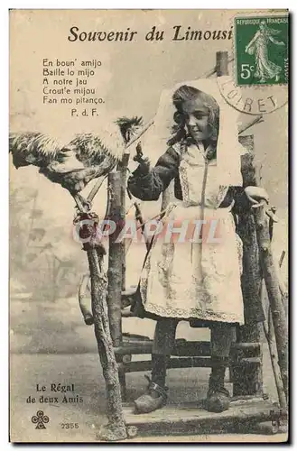 Ansichtskarte AK Folklore Limousin Enfant Poule