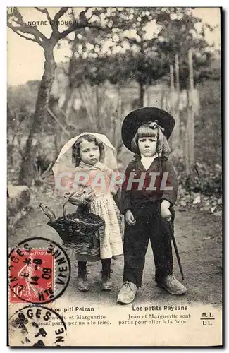 Cartes postales Folklore Les petits paysans Enfants