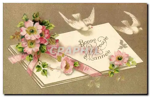Cartes postales Fantaisie Fleurs Colombes