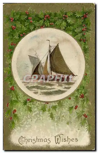 Cartes postales Fantaisie Fleurs Bateau