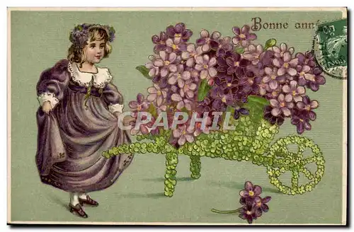 Cartes postales Fantaisie Fleurs Enfant