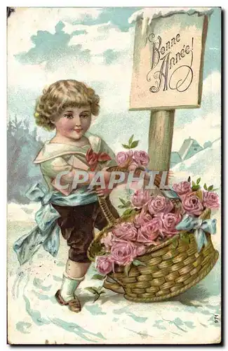 Cartes postales Fantaisie Fleurs Enfant