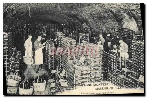 Cartes postales Folklore Vigne Vin Vendanges Champagne Montebello Mareuil sur Ay Vins prepares pour l&#39expedit