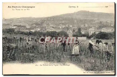 Ansichtskarte AK Folklore Vigne Vin Vendanges Champagne Epernay Le travail de la vigne Le hachage