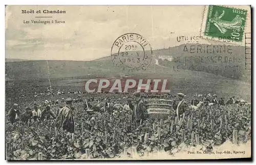 Cartes postales Folklore Vigne Vin Vendanges Champagne Moet & Chandon Les vendanges a Saran