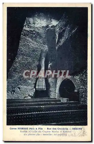 Cartes postales Folklore Vigne Vin Vendanges Champagne Caves Ruinart Pere & Fils Rue des Crayeres Reims Rheims E