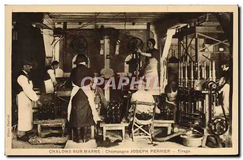 Cartes postales Folklore Vigne Vin Vendanges Champagne Chalons sur Marne Joseph Perrier Tirage