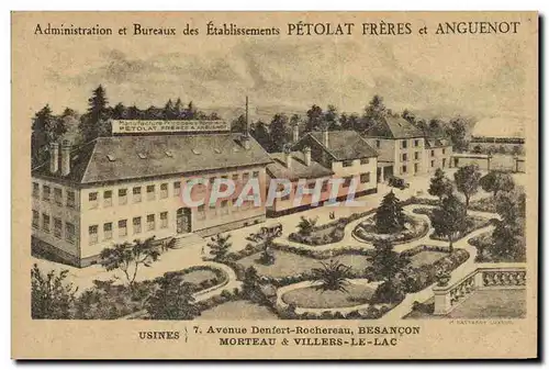 Ansichtskarte AK Publicite Petolat Freres et Anguenot Avenue Denfert Rochereau Besancon Morteau et Villers le Lac