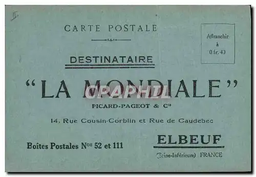 Cartes postales Publicite La Mondiale Picard Pageot Elbeuf Rue Cousin Corblin Rue de Caudebec