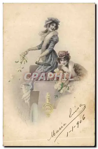 Cartes postales Fantaisie Femmes Illustrateur Automobile