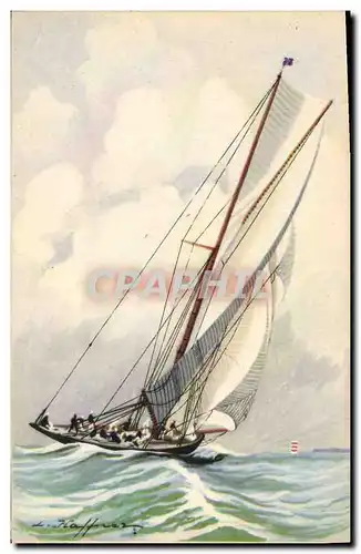 Ansichtskarte AK Illustrateur Haffner Bateau Yacht