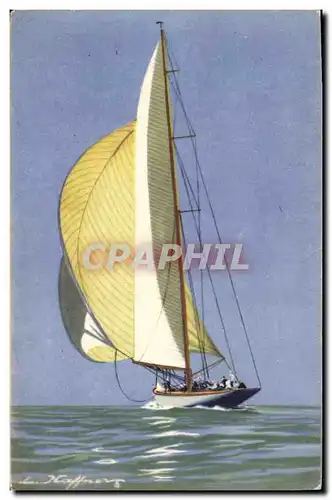 Ansichtskarte AK Illustrateur Haffner Bateau Yacht