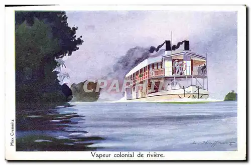 Cartes postales Illustrateur Haffner Bateau Vapeur colonial de riviere