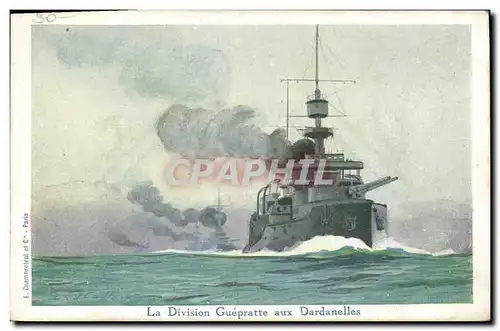 Ansichtskarte AK Illustrateur Haffner Bateau de guerre La division Guepratte aux Dardanelles