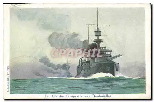 Cartes postales Illustrateur Haffner Bateau de guerre La division Guepratte aux Dardanelles