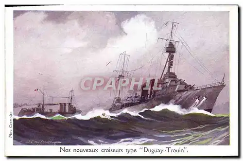 Ansichtskarte AK Illustrateur Haffner Bateau de guerre Croiseurs Type Duguay Trouin