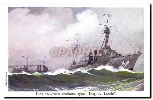 Ansichtskarte AK Illustrateur Haffner Bateau de guerre Croiseurs Type Duguay Trouin