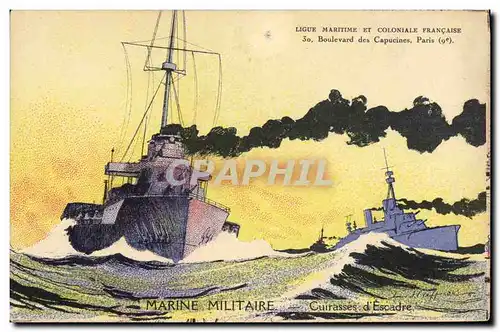 Cartes postales Illustrateur Haffner Bateau de guerre Cuirasses d'escadre