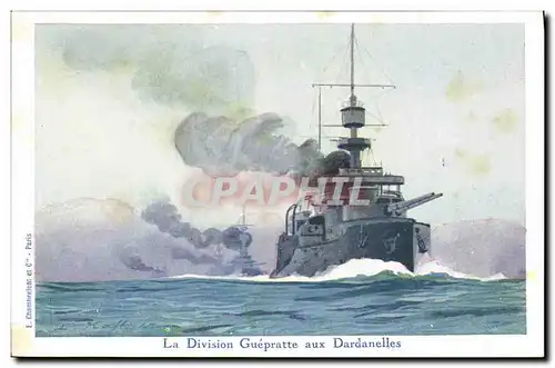 Cartes postales Illustrateur Haffner Bateau de guerre La Division Guepratte aux Dardanelles