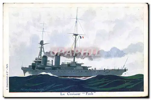Ansichtskarte AK Illustrateur Haffner Bateau de guerre Le croiseur Foch