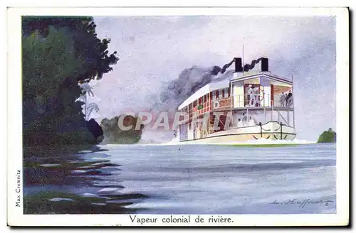 Ansichtskarte AK Illustrateur Haffner Bateau Vapeur colonial de riviere