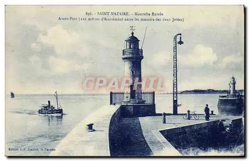 Cartes postales Phare Saint Nazaire Nouvelle entree Avant Port Bateau