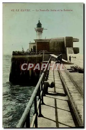 Cartes postales Phare Le Havre La nouvelle jetee et la batterie