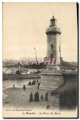 Cartes postales Phare Ste Marie Marseille Bateau