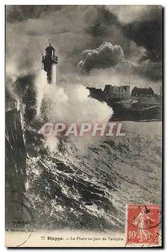 Ansichtskarte AK Phare un jour de tempete Dieppe