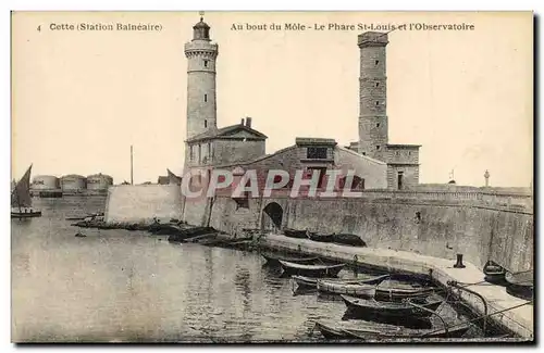 Cartes postales Phare St Louis et L&#39observatoire Au bout du Mole Cette