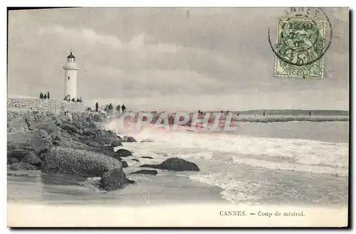 Cartes postales Phare Cannes Coup de Mistral