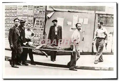 Moderne Karte Militaria Paris Liberation de Paris Transport d&#39un blesse pendant l&#39insurrection