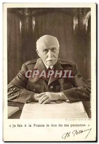 Moderne Karte Militaria Philippe Petain