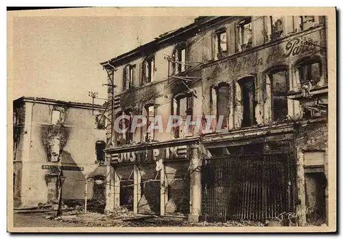 Moderne Karte Militaria Saint Die Vosges Incendie volontaire de la ville par les Allemands Rue Thiers