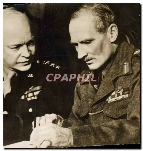 Moderne Karte Militaria Le Marechal Montgomery et le General Eisenhower