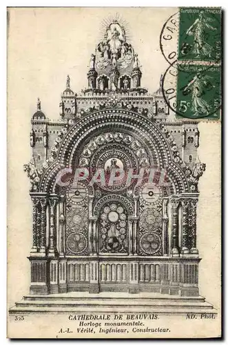 Cartes postales Horloge monumentale Cathedrale de Beauvais