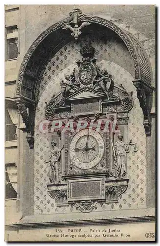 Cartes postales Horloge Paris Palais de justice Grosse horloge sculptee par Germain Pilon