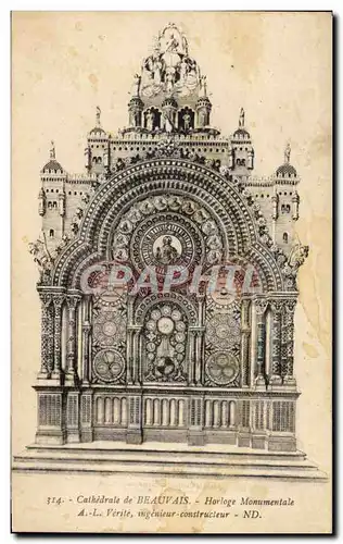 Cartes postales Horloge monumentale Cathedrale de Beauvais