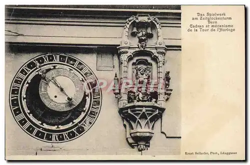 Ansichtskarte AK Horloge Bern Cadran et mecanisme de la Tour de l&#39Horloge