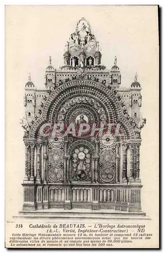 Cartes postales Horloge astronomique Cathedrale de Beauvais