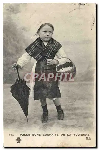 Ansichtskarte AK Folklore Enfant Touraine