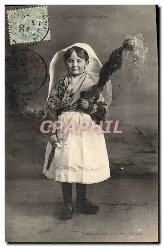 Cartes postales Folklore Enfant Petite fileuse Limousine