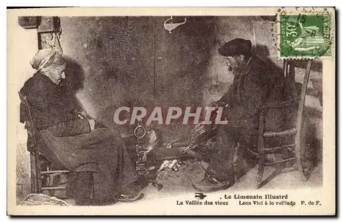 Cartes postales Folklore Limousin La veillee des vieux
