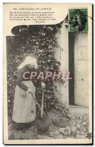 Cartes postales Folklore Femme Cahtaigna do Limousin
