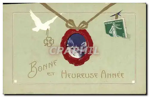 Cartes postales Fantaisie Colombe Bonne annee