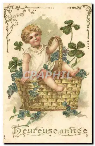 Cartes postales Fantaisie Fleurs Enfant Trefles