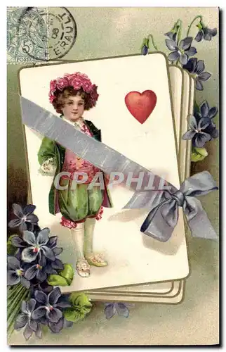 Cartes postales Fantaisie Fleurs Enfant