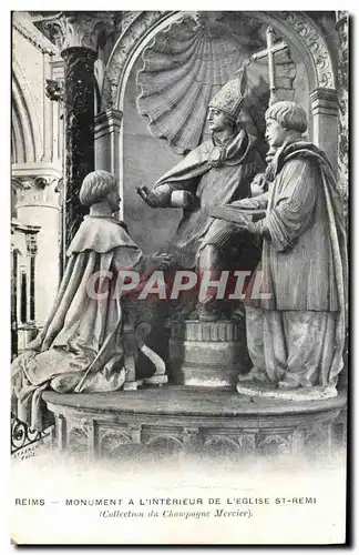 Cartes postales Reims Monument a l&#39interieur de l&#39eglise St Remi Champagne Mercier
